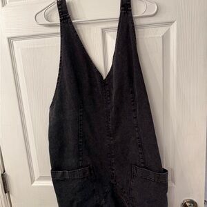 SHEIN Charcoal Denim Overalls